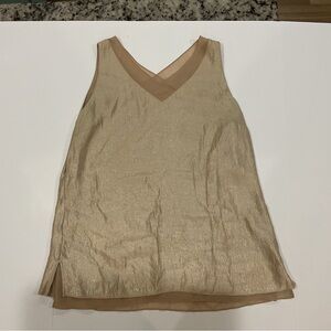 Coldwater Creek Gold Shimmering Sleeveless Tunic Top